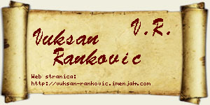 Vuksan Ranković vizit kartica
